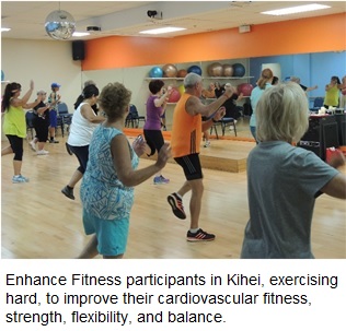 Enhance Fitness participants in Kihei exercising